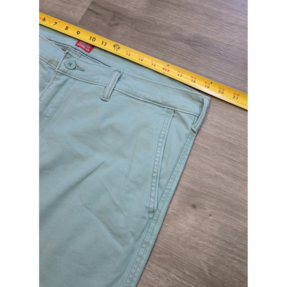 Levis XX Chino Pants Men 38X32 Mint Green Standard Taper Casual Red Tab Stretch - Picture 10 of 14